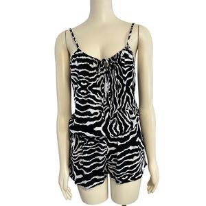 L8ter‎ Zebra Romper Womens Medium NEW